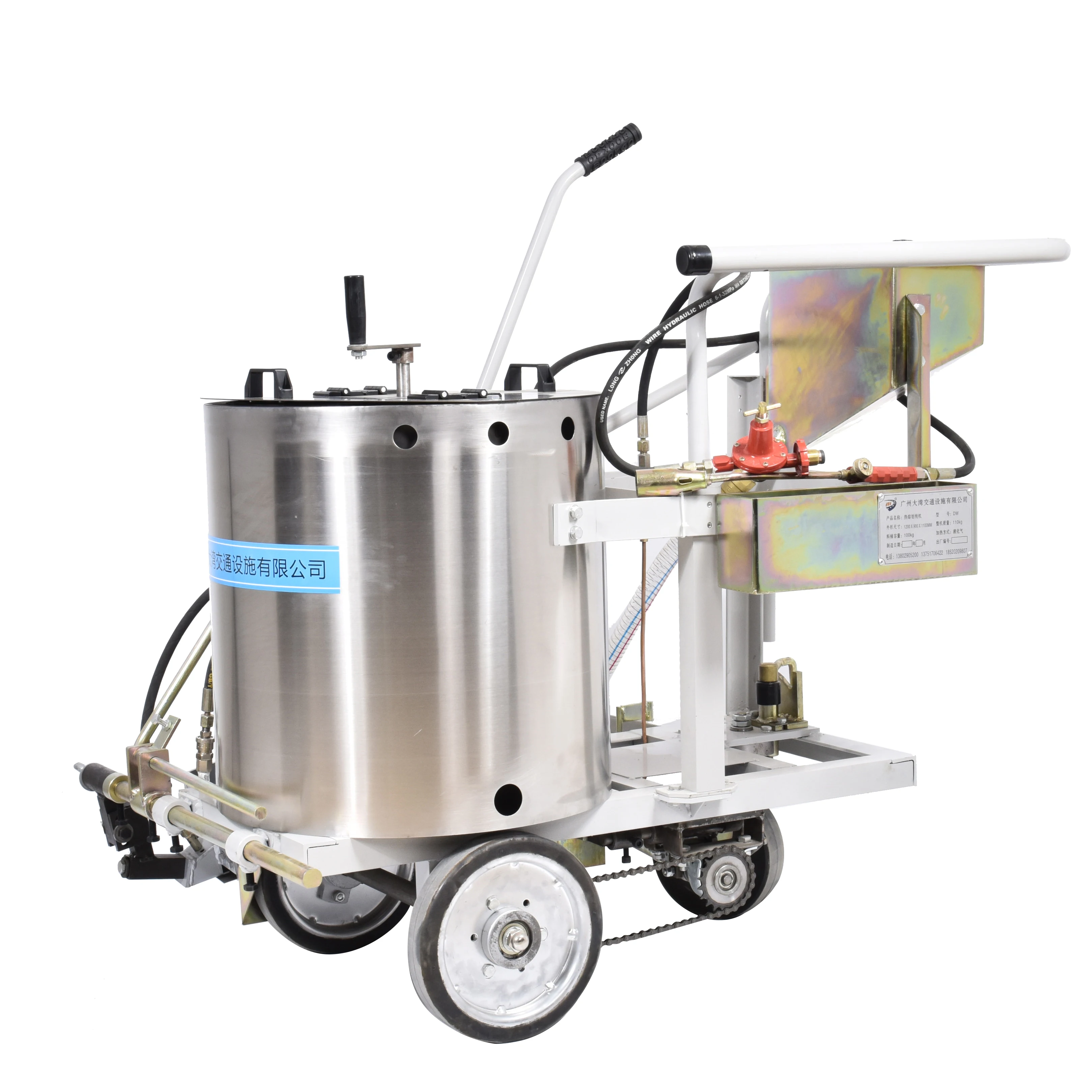 Factory Cheap Price Hand Push Hot Melt Propelled Road Marking Machine Used Glass Beads