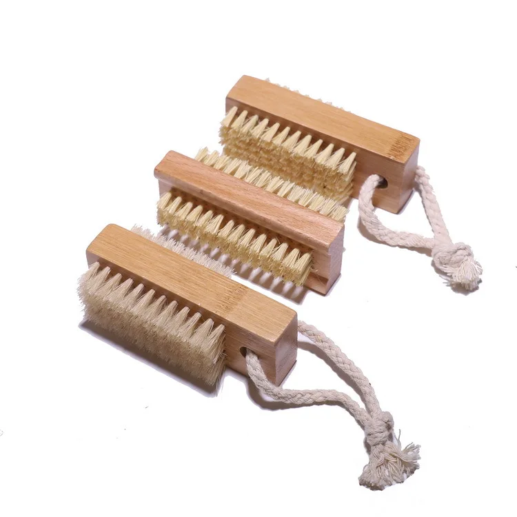 High Quality Wholesale Custom Logo Beech Sisal Cleaning Washing Brush Nanzhu Bristle Wooden Nail Brush