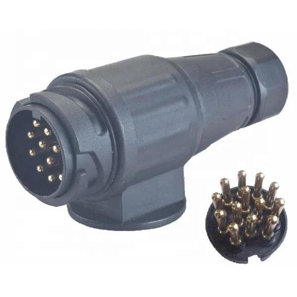 High quality 13pin plug to 7pin socket 12v trailer connector with 7core spiral cable