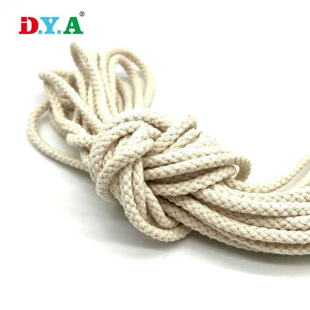 Colored Cord Braided 9mm 20mm Round Roll Drawstring Hoodie Cord Cotton Rope For Crochet And Gift Baskets