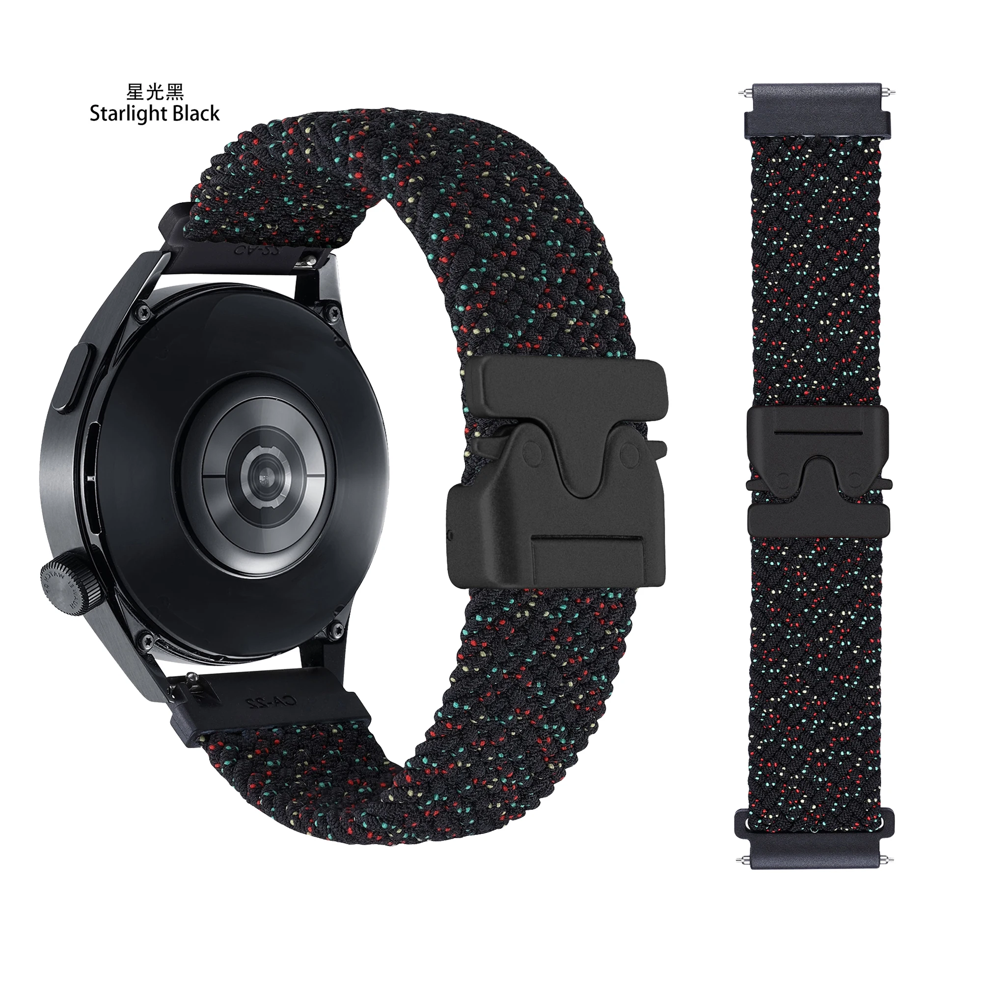 Parachute buckle woven strap for Samsung galaxy huwei nylon fabric 20mm 22mm watch bands universal bracelet