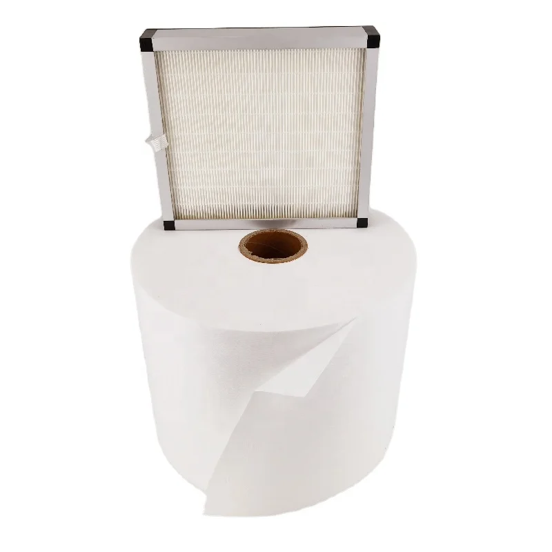 E11 pleated air filter roll composite nonwoven air filter material roll HEPA air filter fabric 90gsm