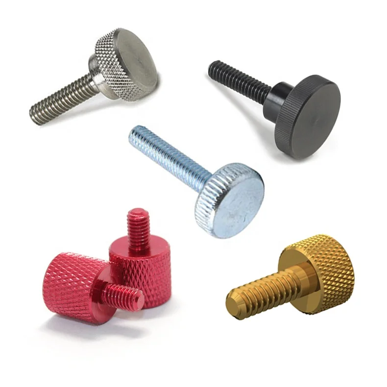 Stainless Steel  Flat Head Knurled Thumb Screw Knurled Screw Flat Slotted Thumb Screw M4 M6 M8 M10