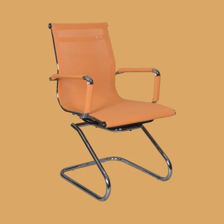Simplified orange middle back net chair with armrest JYX-V-9031