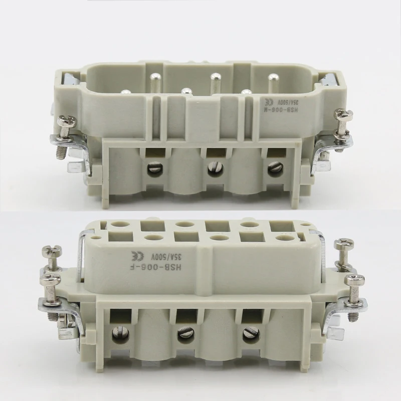 Factory trade  HSB 06 12  pin 35a ip65 waterproof automation heavy duty connectors female male connector insert