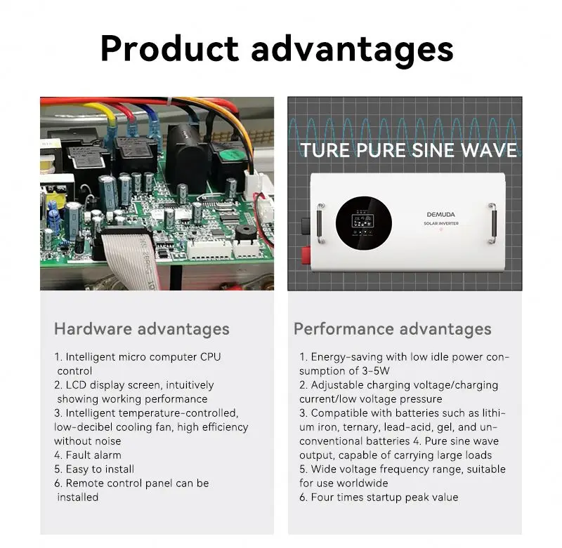 5000 watt 12v 24V 110v DC to AC 220V 230vac 5000w 3KW Pure Sine Wave Car Solar Inverter Power Invertor For Solar Energy System