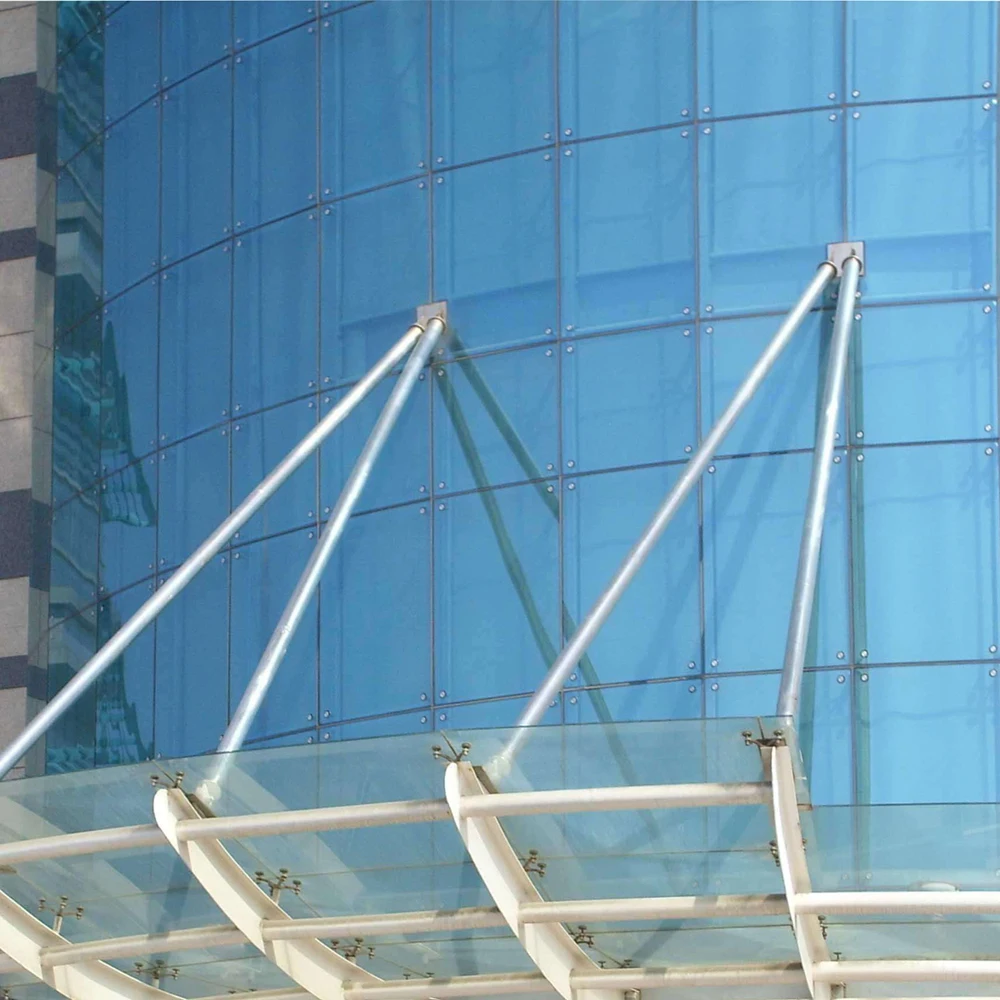 Soundproof aluminum glazing curtain wall spider glass curtain wall system