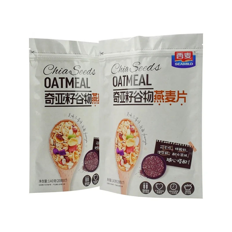 Custom Resealable Food Grade Plastic Packaging Stand Up Pouch Snack Food Packaging Zipper Bag
