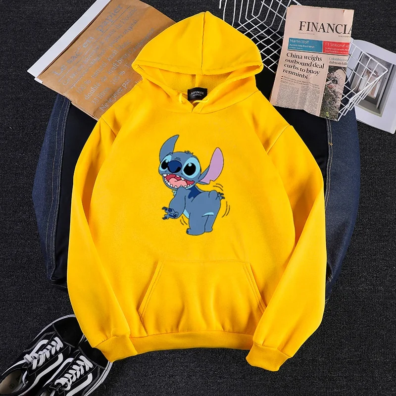 2020 new fall loose wild lazy cartoon print harajuku streetwear hooded sweater women sweatshirt couple top ins