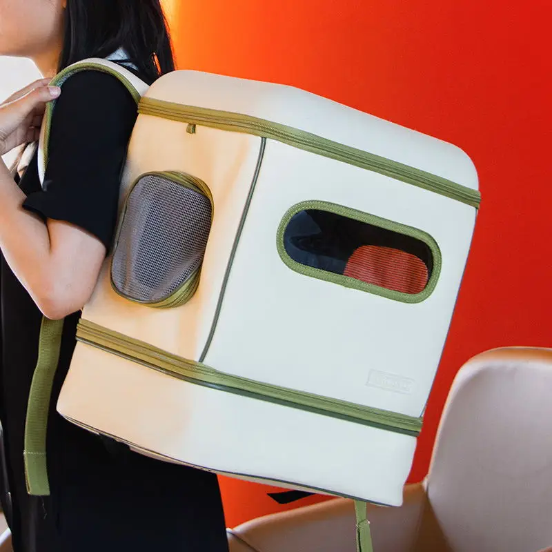 Leyou pet portable cat draw-bar box travel bag carrier backpack luggage strollers with wheels