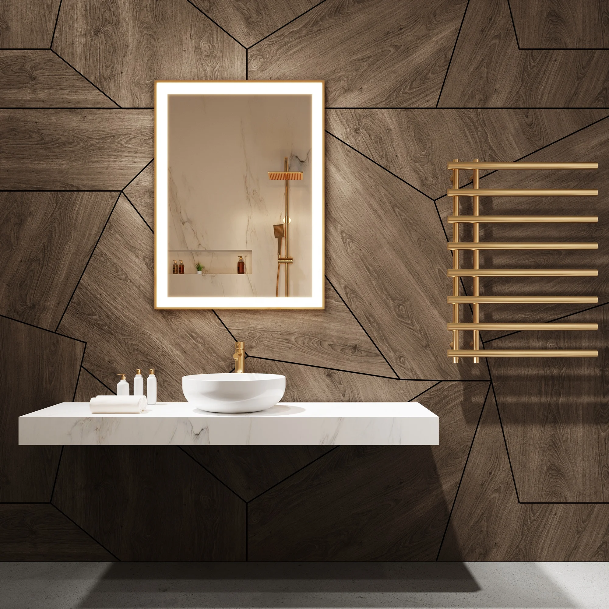 Smart LED Light Mirror - Touch Screen Vanity Mirror for Makeup and Bathroom Use