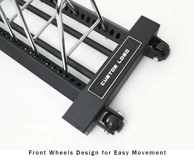 Home Gym Fitness Weightlifting Bumper Plate Holder Steel Horizontal Weight Plate Storage Stacking Rack