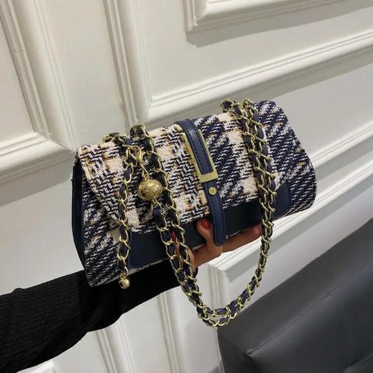 Purse Thai Bolsos PU Leather Travel Single-Shoulder Bag Fashion Trend Crossbody Bag New Style Striped Ladies Shoulder Bag