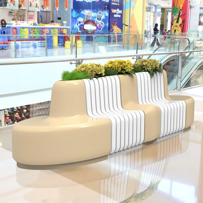 Y691 Modern flowerpot round seating big chair customized outdoor furniture sofa garden set outdoor bench waiting chair