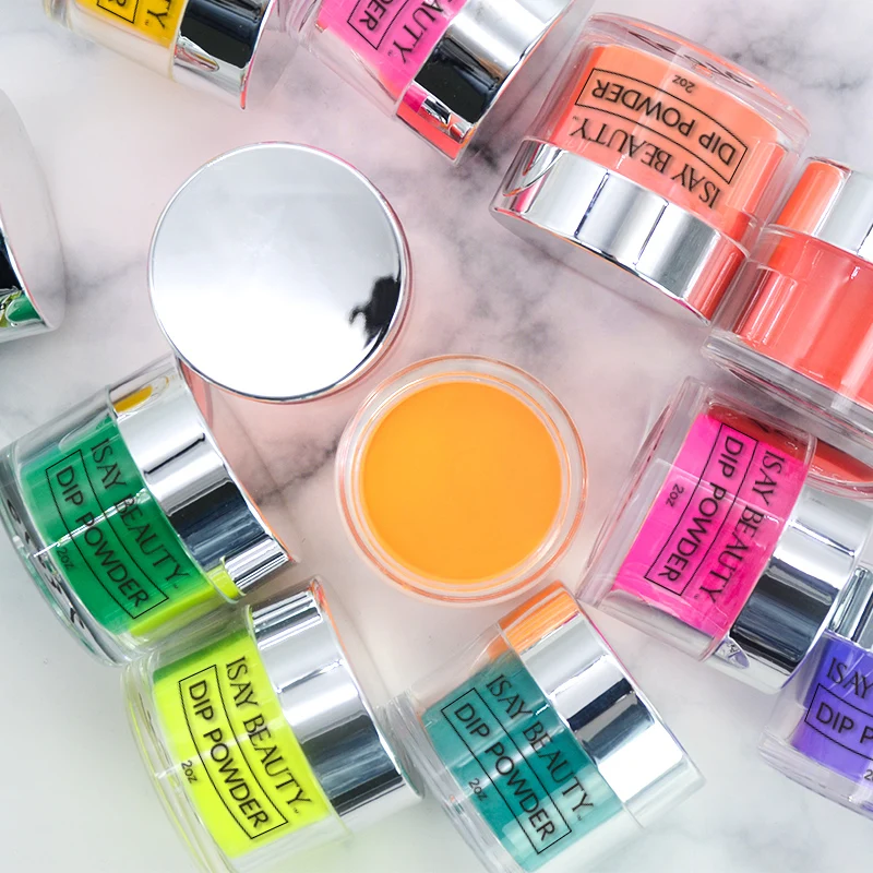 OEM private label nails system wholesale bulk color glitter nail dipping acrylic powder