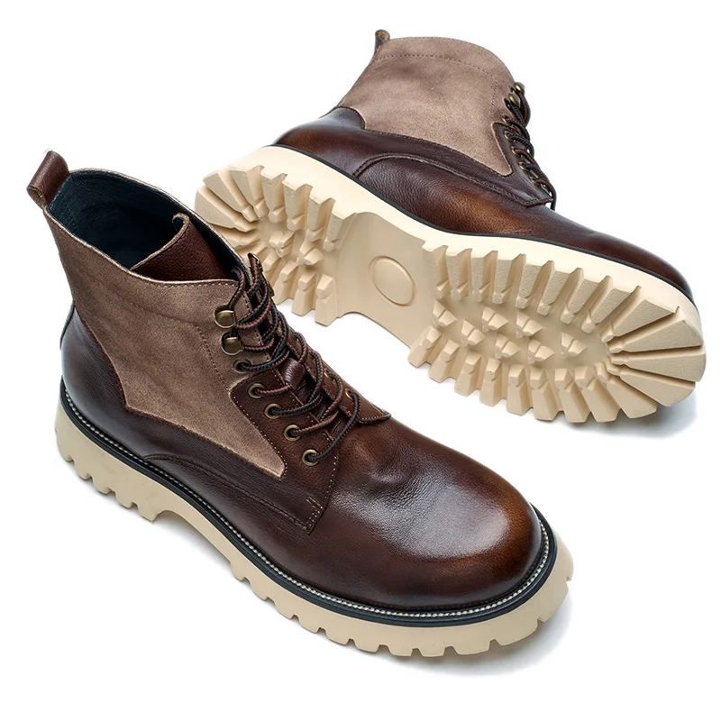Hot selling stylish comfortable casual boots for men boots Genuine Leather