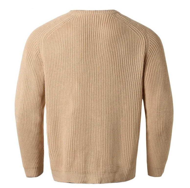 High quality retro top fashionable round neck versatile outdoor daily pullover black winter casual knitted sweater men popular