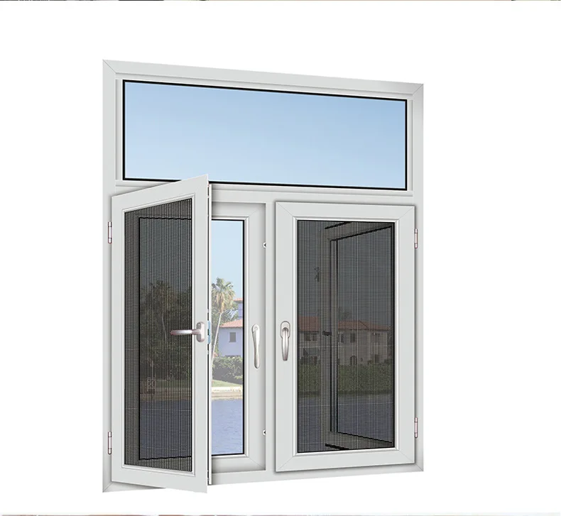 Sound insulation double tempered glass aluminum frame casement window  for home 