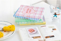 188 Page Korean Trellis Diary NoteBook Planner Blank Grid Horizontal Line Inner Page Notepad Daily Plan Yearly Agenda