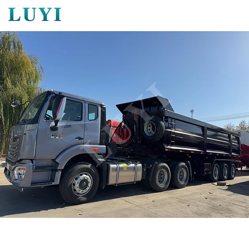 Heavy Duty Delivery Dumper Truck Semi-Trailer 40 Cubic Meter 3/4 Axle U-Shape Hydraulic Rear Dump Tipper Truck Semi Trailer