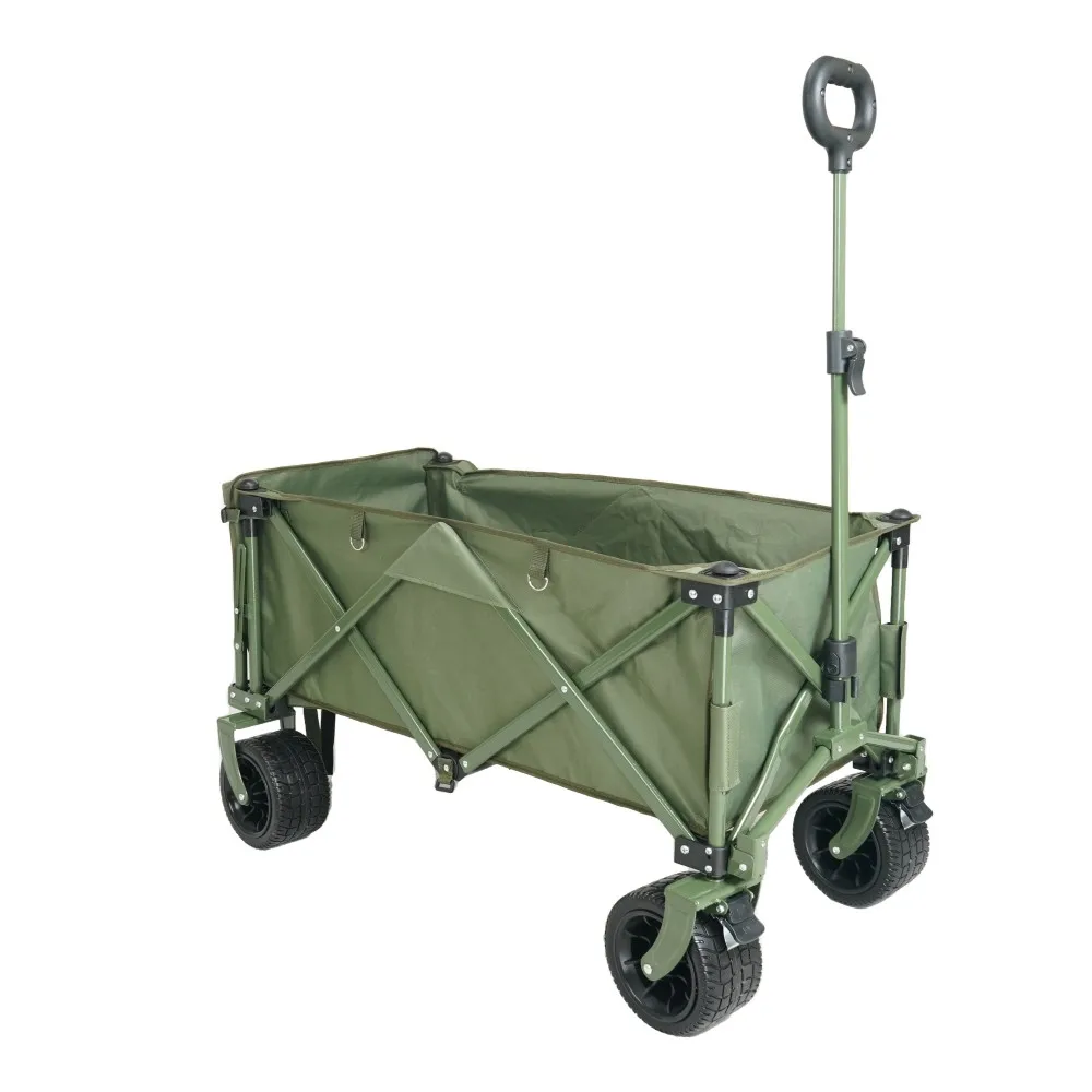 Extra Large  Picnic Cart Foldable Shopping Trolley Heavy Duty Fold Wagon Outdoor Folding Carts