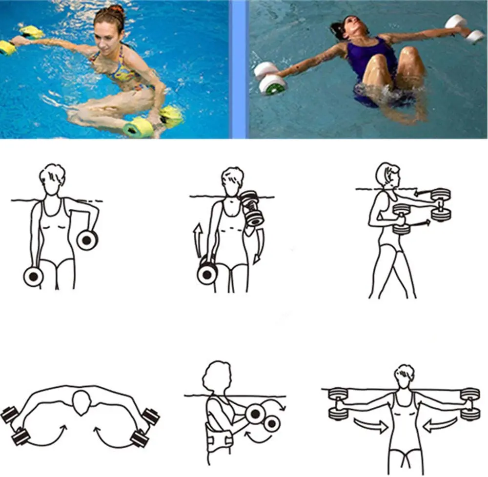 2024 China Manufacturer EVA foam water swimming aquatic dumbbells soft aerobics floating dumbbell for sale swimmer pool training