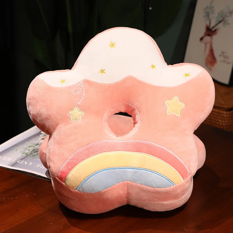 Custom Plush Cute Rainbow Colorful Hand Warmer Doll Stuffed Animal Toys Christmas Home Decorations Back Cushion Pillow Toy