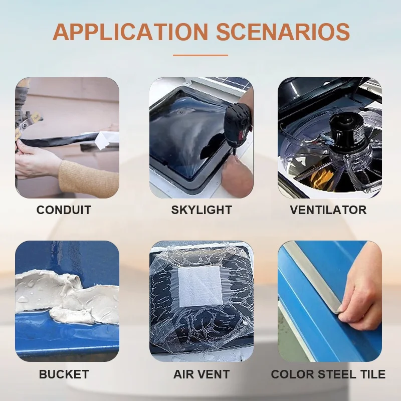 China wholesale butyl rubber backed self adhesive sealing butyl mastic sealant tape for metal roofing rv