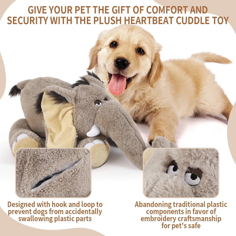 Cartoon Elephant Plush Squeaky Dog Toy Interactive Puppy Toy for  Pet Heartbeat Toys Perfect for Holiday Gifts