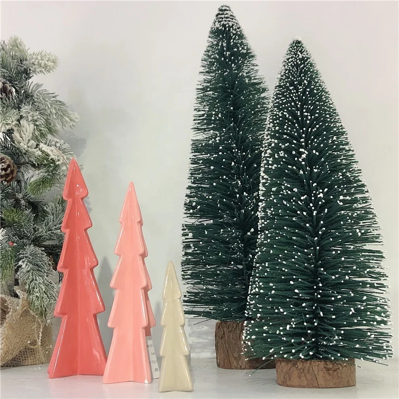 Wholesale 2022 Ceramics Custom Decorative Table Christmas Trees Set