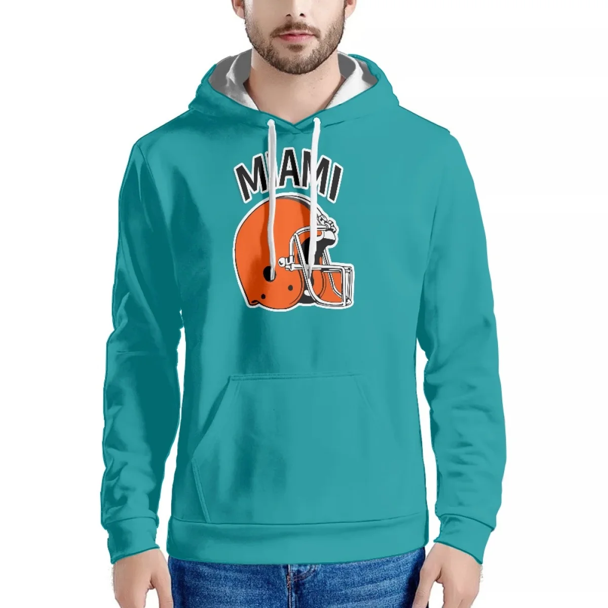 Custom Bill Team Logo Fans Blue Long Sleeve Hoodies Print on Demand Buffalo City Football Game Hoodies Jersey Dropshipping