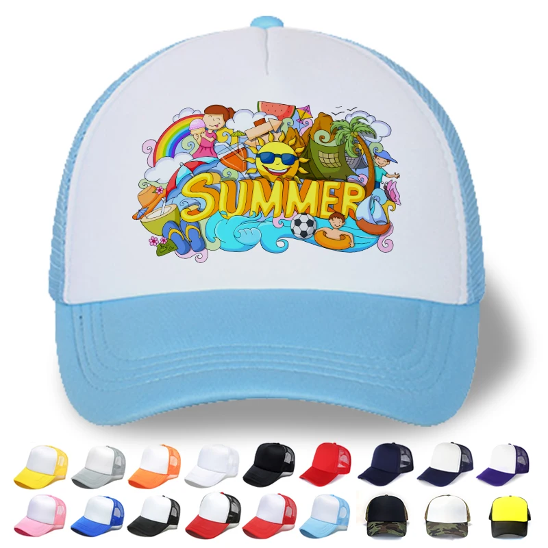 Trucker Cap Heat Transfer Caps and Hats Cheap Advertising Custom 100% Polyester Men Baseball Cap Breathable & Waterproof Plain