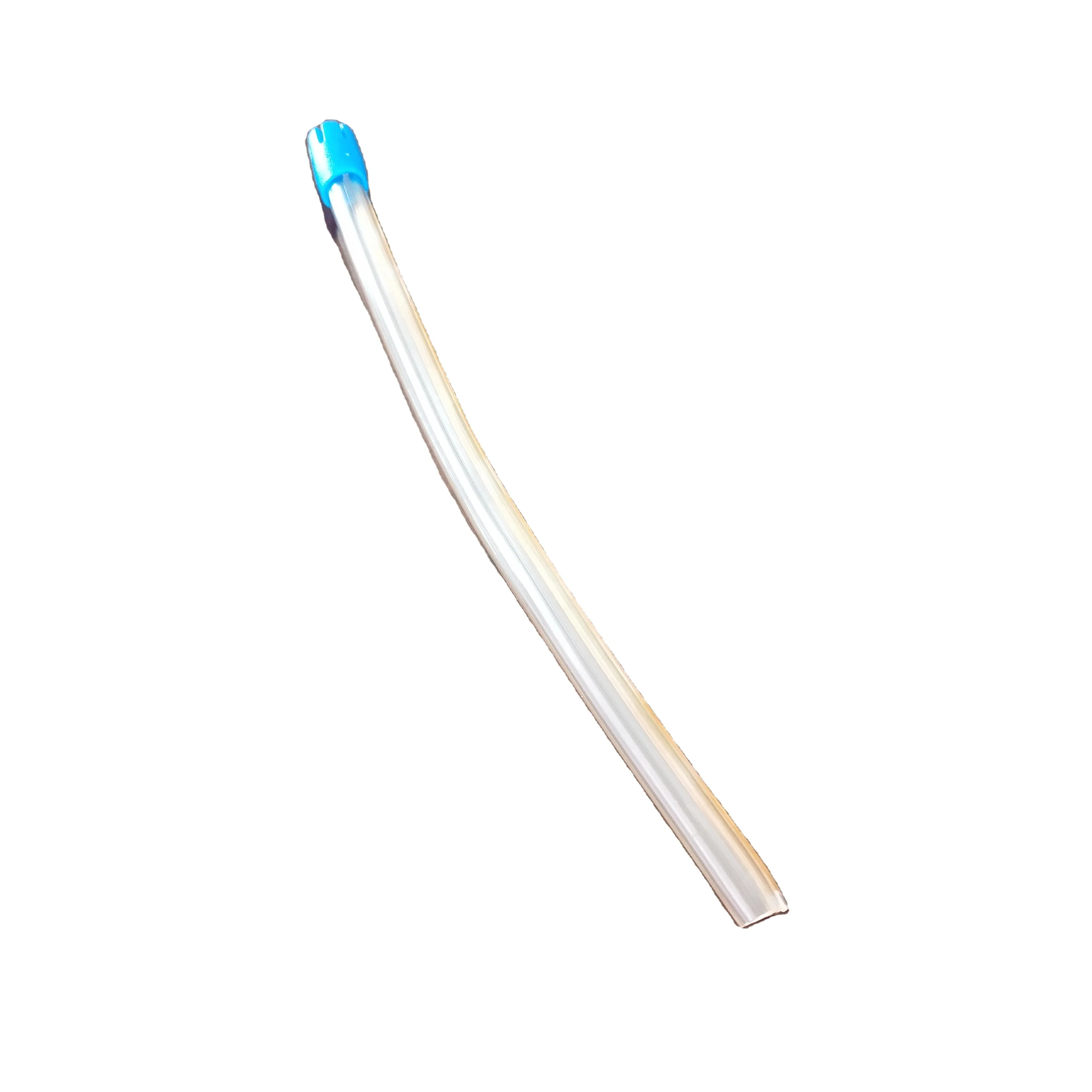 medical supplies dental pelotte saliva ejcctor transparent and blue 15 cm