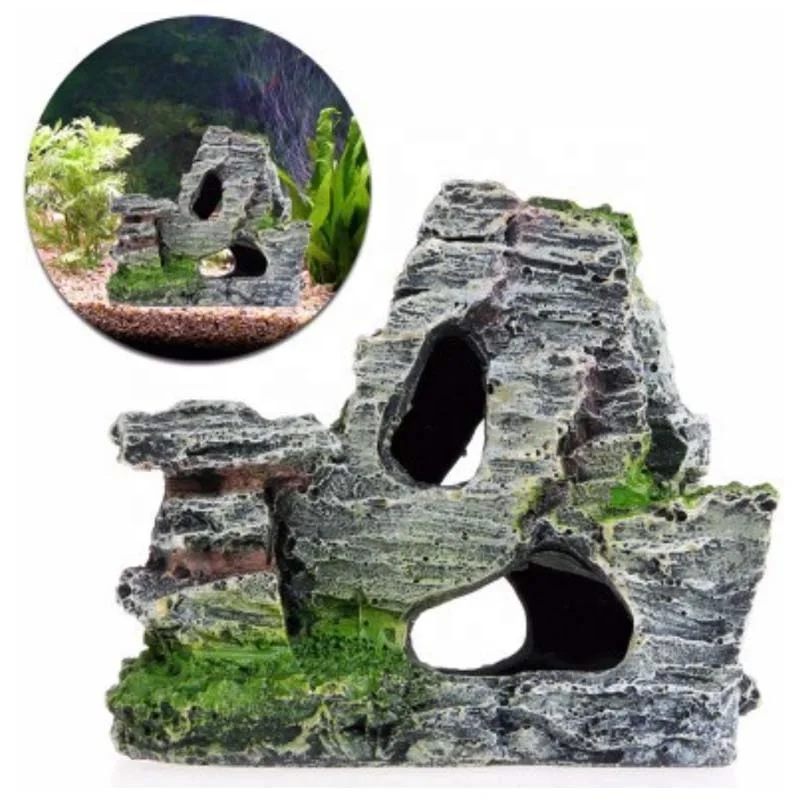 Aquarium Hideaway Rock Cave for Aquatic Pets to Breed, Play and Rest, Safe and Non-Toxic Ceramic Fish Tank Ornaments