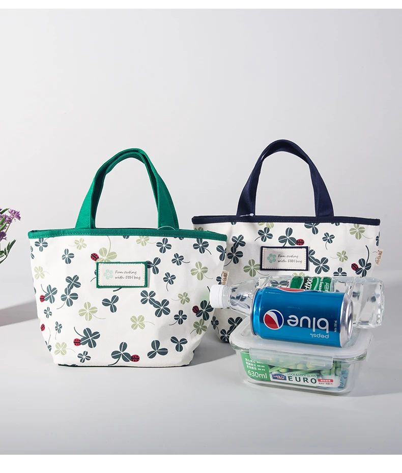 Custom Logo Wholesale Promotional Recyclable Material Eco Friendly cotton canvas lunch bag for sale