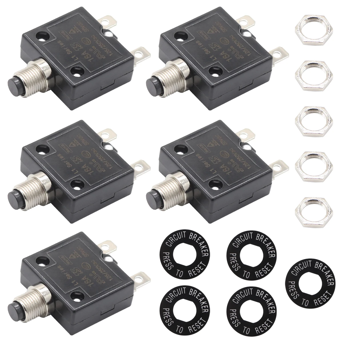 DC 18A Push Button Overload Protector 5 in a Pack Ready to Ship