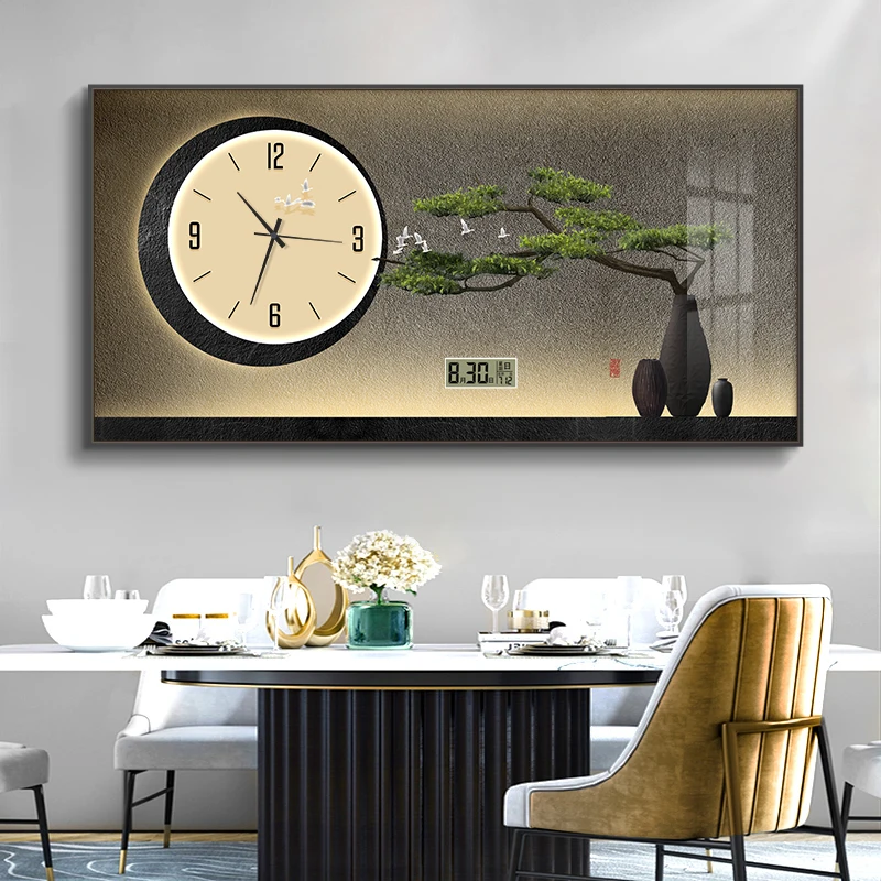 5N Electric Meter Box 2024 New Perpetual Calendar Clock Living Room Switch Hanging Decorative Animal Paintings Sense Block