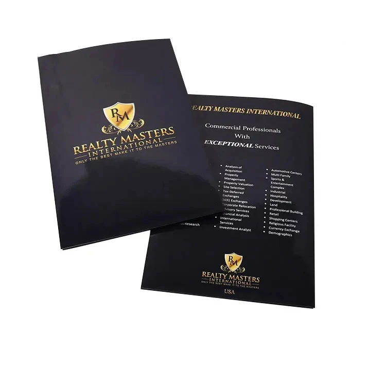 Custom Logo A4 File Paper Presentation Folder With Business Card Slot For Business
