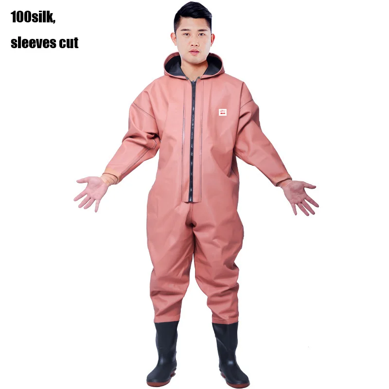 High Quality Thicker PVC Rubber full body waterproof suit one-piece chest waders fishing suit Fishing Waders