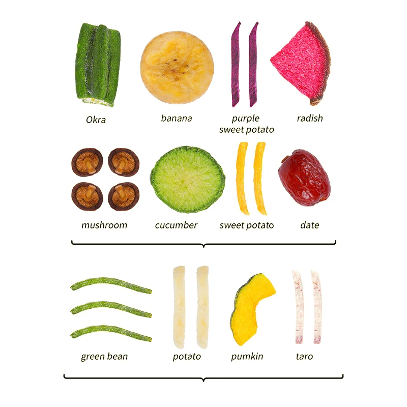 
OEM Dried Fruit and Vegetable Chip Mixed Veggie Chips 