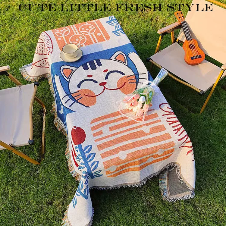American retro pastoral style outdoor moisture-proof tablecloth Picnic camping mat Home decoration tablecloth