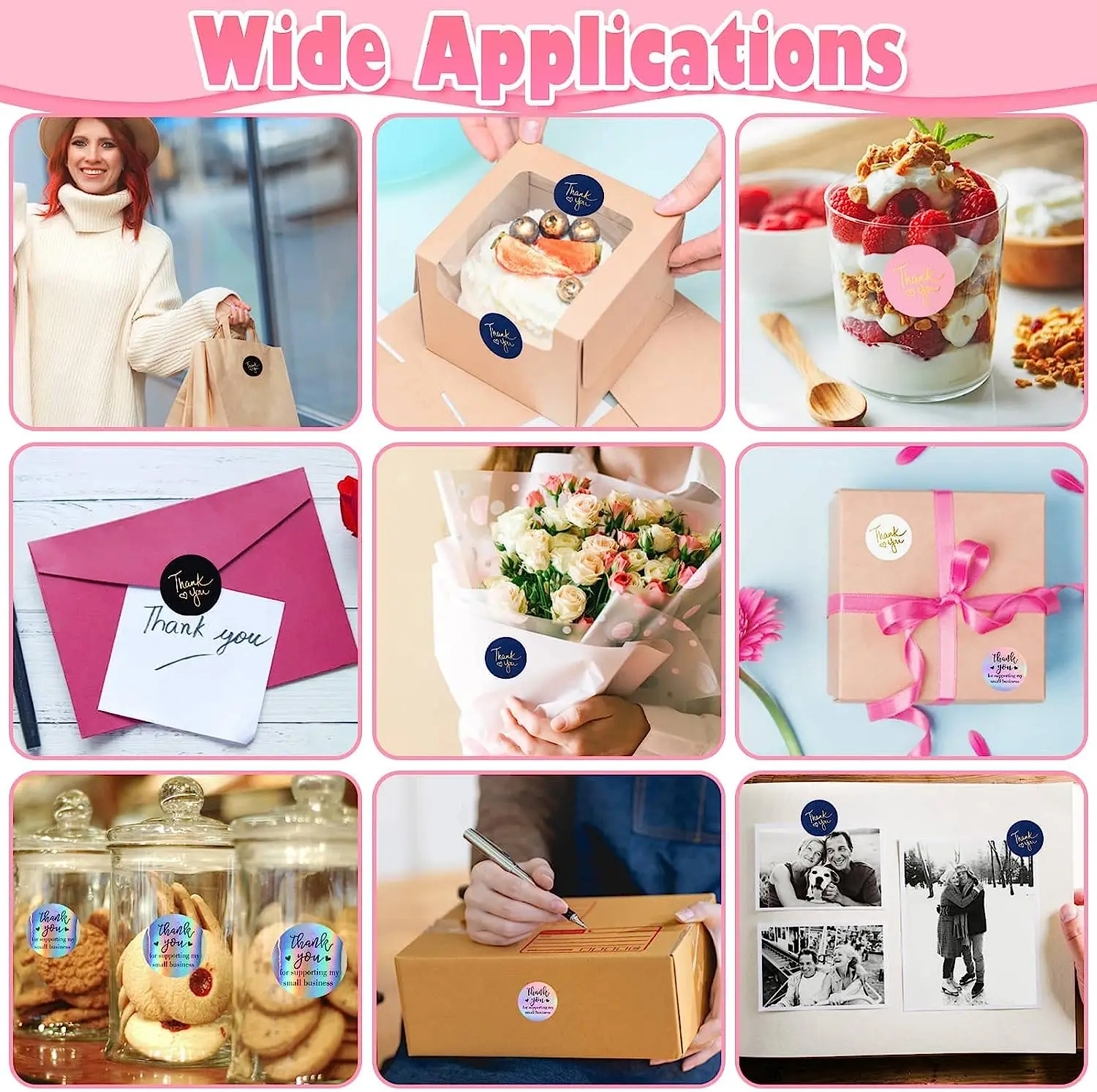 Thank You for Supporting My Small Business Stickers for Packing Envelopes  Gift Wraps and Crafts