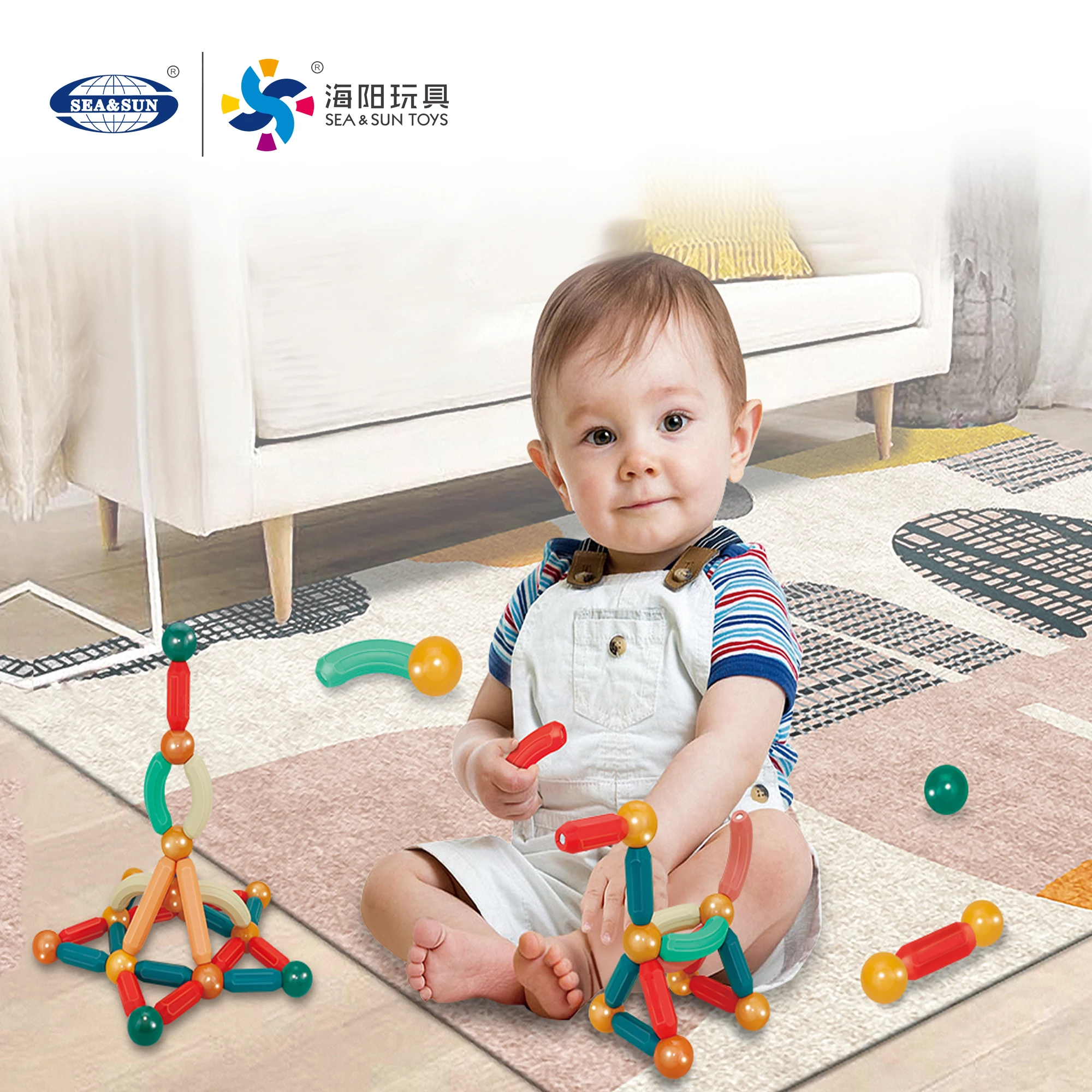 Детская развивающая игрушка-головоломка DIY Набор строительных блоков переменная Магнитная палка