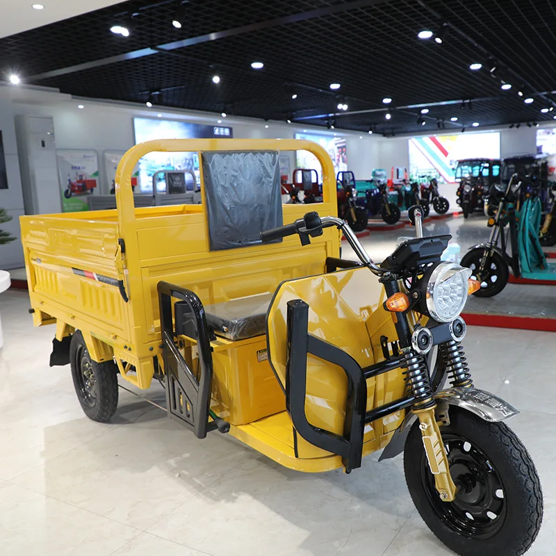 electric chinese tricycle rally heavy cargo Hydraulic elevator tricycle electric cargo enclosed closed cab