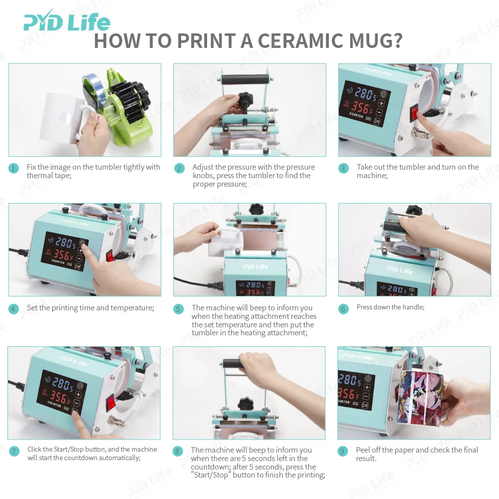 PYD Life 30oz Automatic Mug Tumbler Heat Press Machine Sublimation Tumbler Heat Press Machine All In One With 30oz Heater Parts