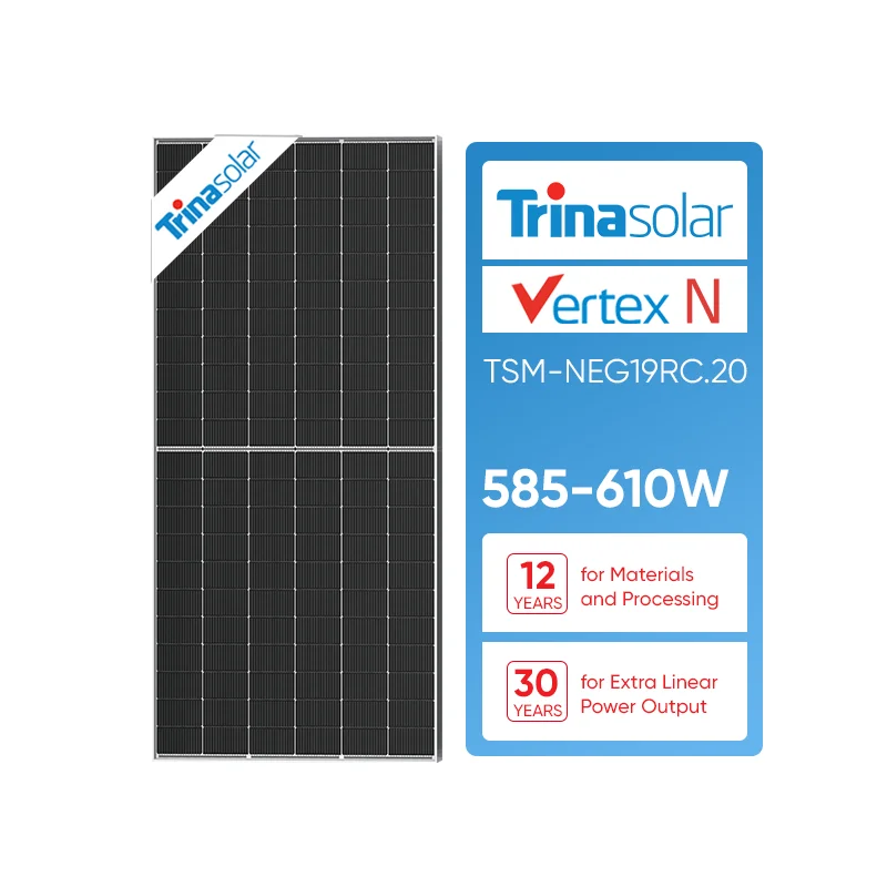Trina Solar Panel N type i-TOPCon Bifacial Dual Glass PV Module Mono 585W 590W 595W 600W 605W 610W Solar Panel