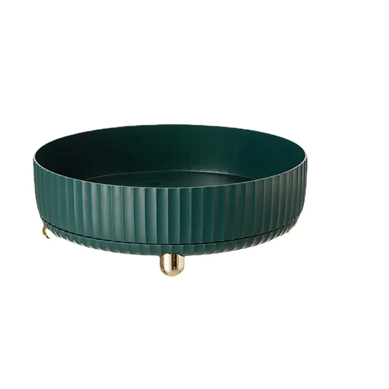 Lazy Susan Turntable Organizer 12 Inches Plastic Rotating Condiment Organizers Makeup Perfume Bath and Body Works Organizer