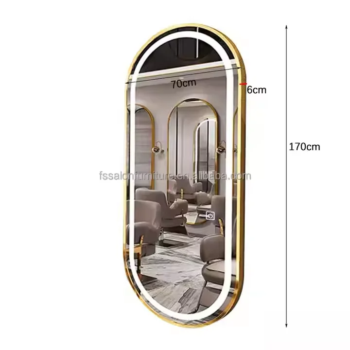 Barber Shop Mirror Hair Salon Special Led With Light Wall Mounted Simple European Style Hair Cutting Mirror Salon Mirror