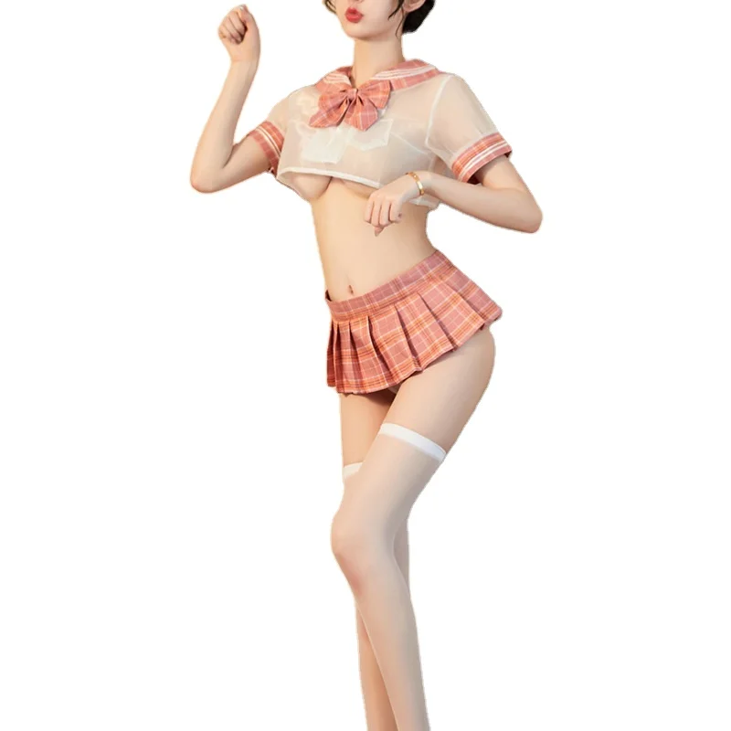 Japanese Sexy Student JK Uniform Campus Role Play School Girl Sexy Lingerie Set Cosplay Student Costume