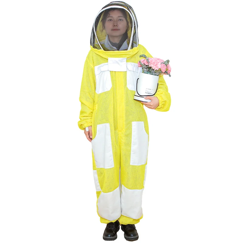 3 Layer Ventilated Cheap price Hooded Hat Veil beekeeping Suit overall Safety beekeeper Clothing beekeeping suit